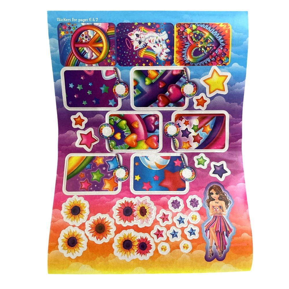 Vtg Lisa Frank tatey Bug Angel Kitten Star Present Tags Flowers Heart Sticker‎